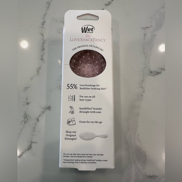 Wet Brush x LoveShackFancy Mini Detangler Hair Brush - English Ivy - Pink - Picture 2 of 2